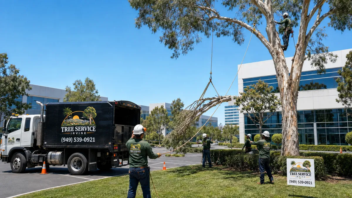 Tree care work on an Orange County property