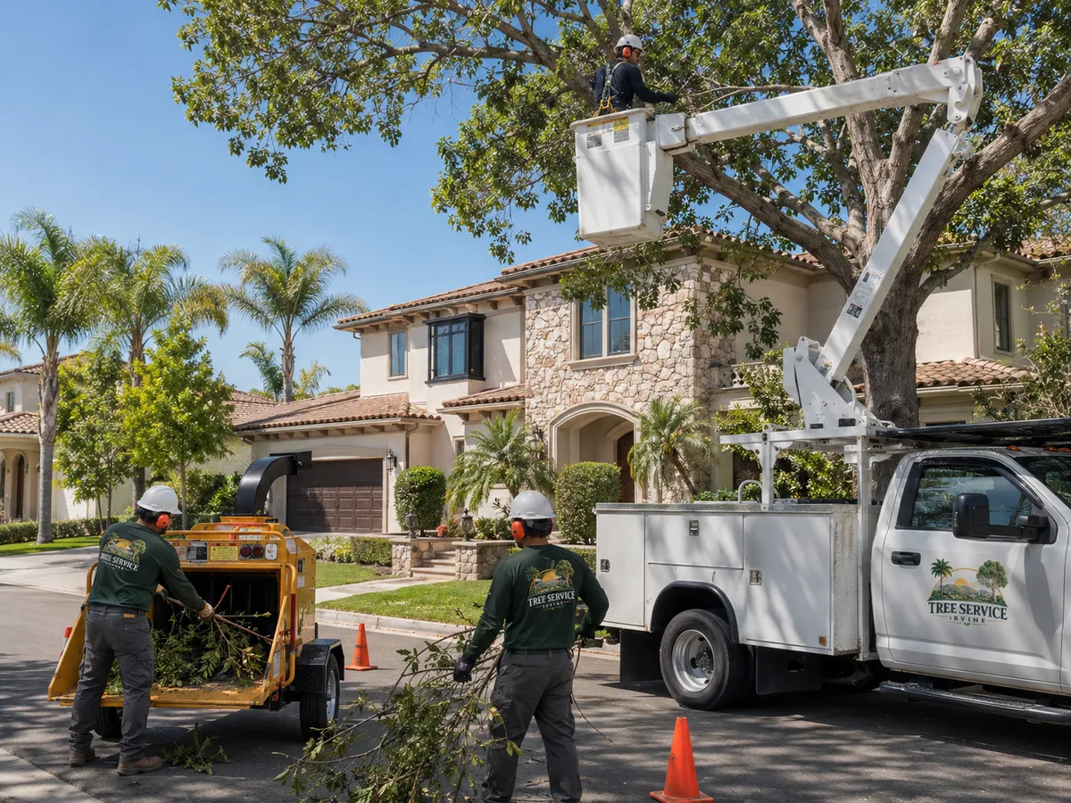 Tree care work on an Orange County property