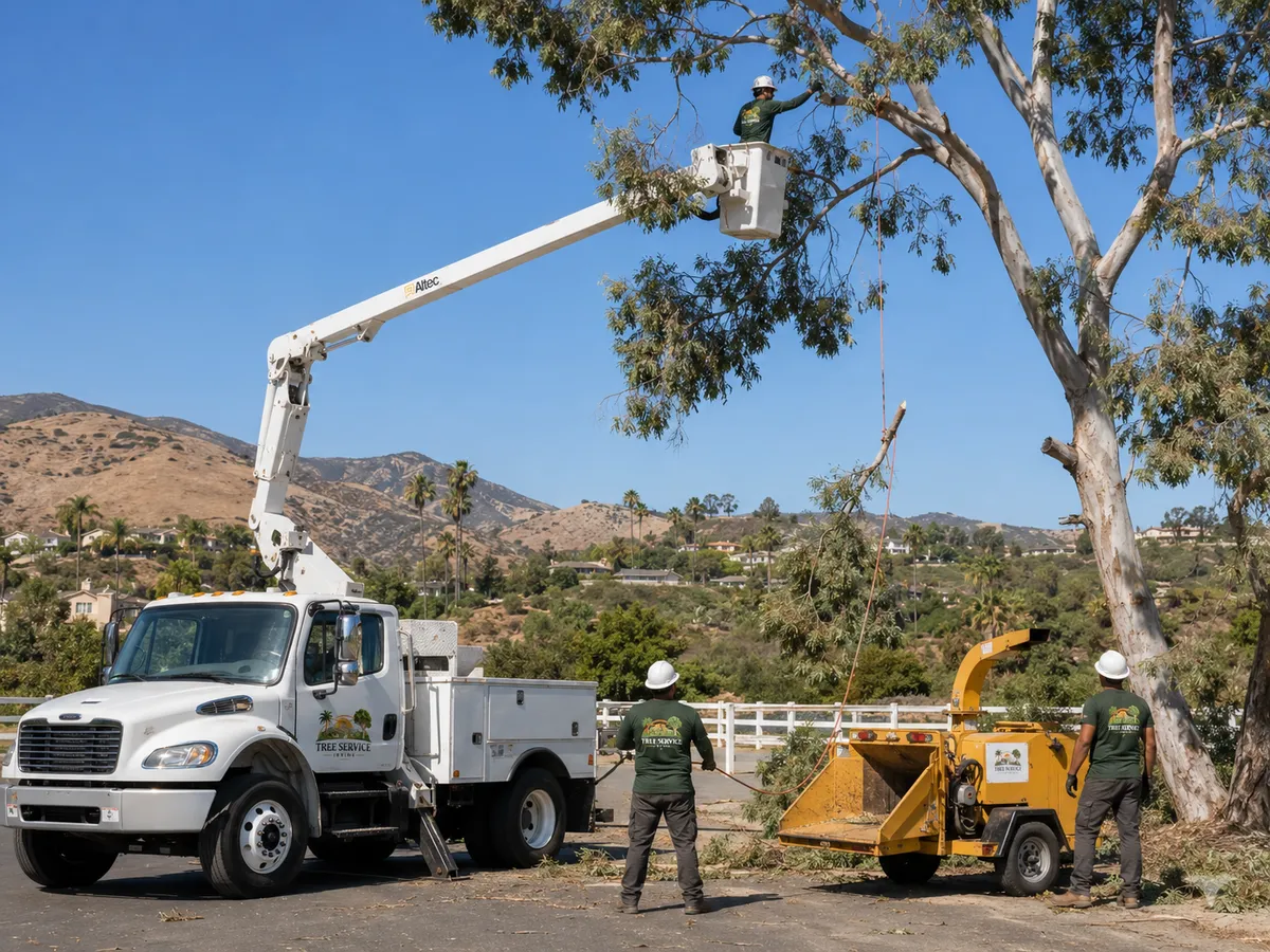Tree care work on an Orange County property